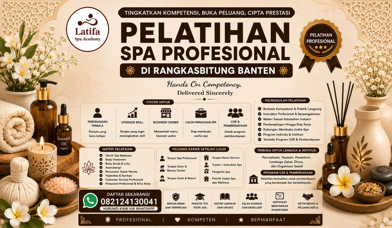 Pelatihan Spa Profesional di Rangkasbitung Banten 082124130041